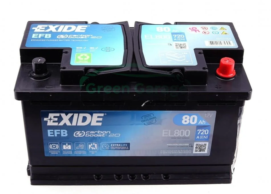 Аккумулятор 80Ah-12v Exide EFB (315х175х190),R,EN800 EXIDE EL800 (фото 1)