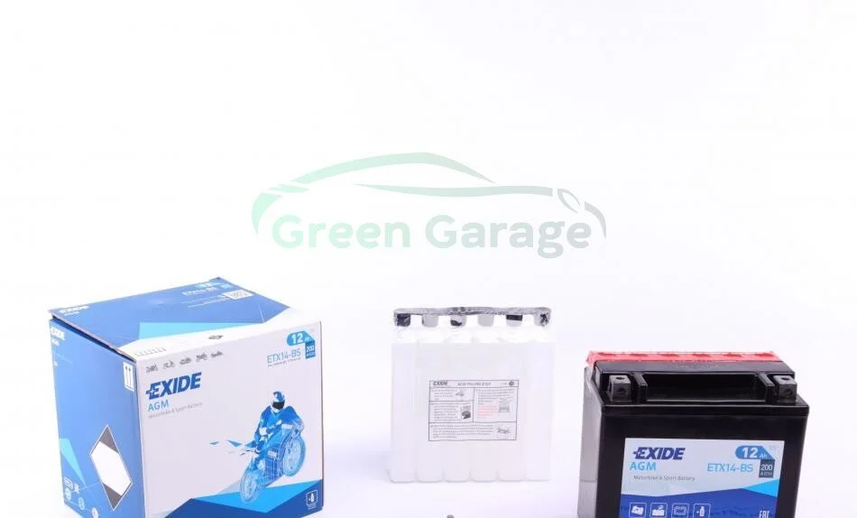 Батарея акумуляторна Exide AGM 12В 12Аг 200А(EN) L+ EXIDE ETX14BS (фото 1)