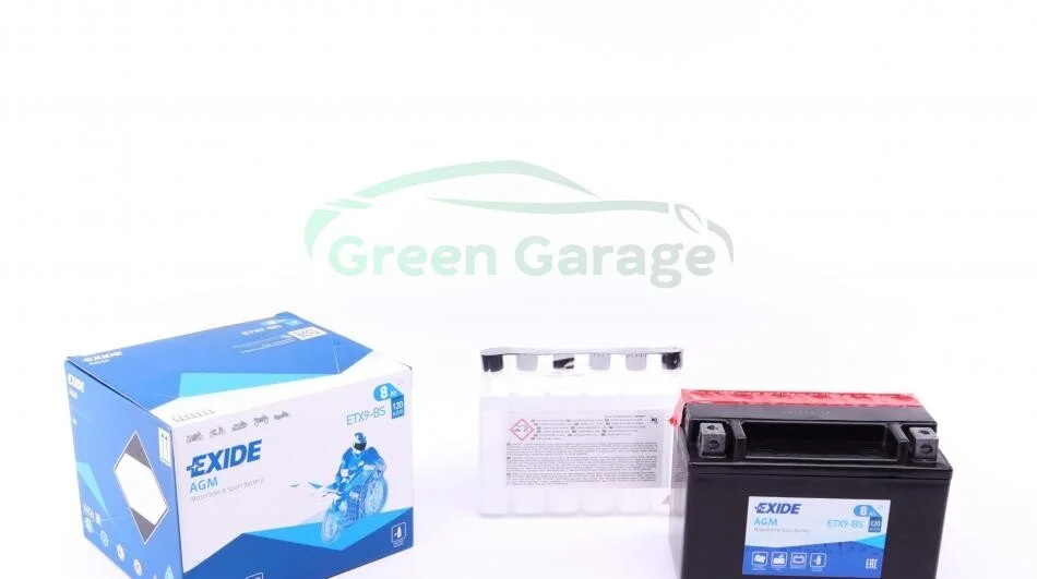 Аккумулятор 8Ah-12v Exide AGM (ETX9-BS) YTX9-BS ст.код (150х87х105) L, EN120 EXIDE ETX9BS (фото 1)