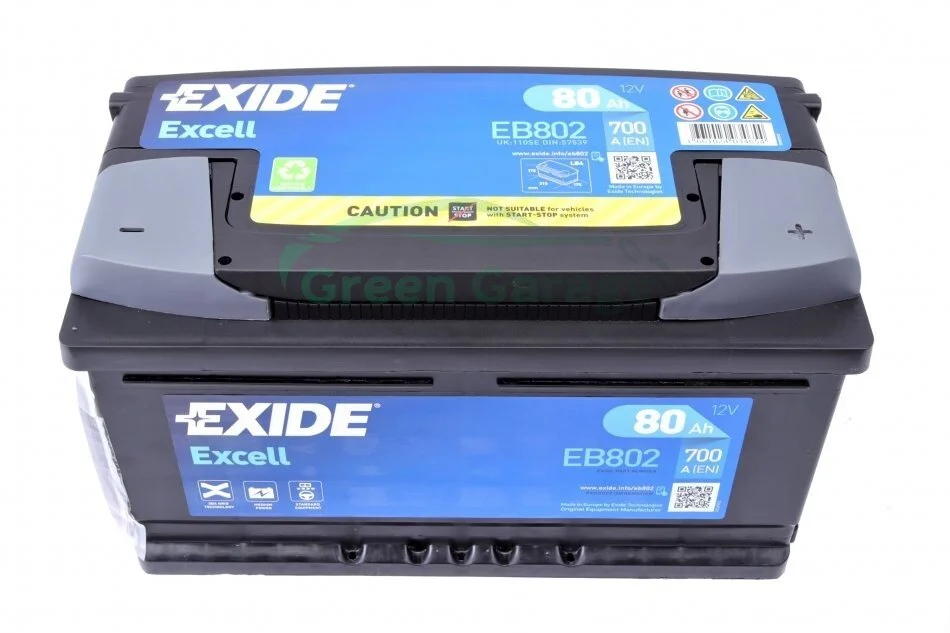 Акумулятор 80Ah-12v Exide EXCELL (315х175х175), R, EN700 EXIDE EB802 (фото 1)