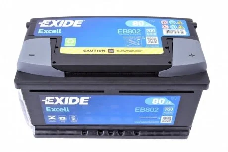 Аккумулятор 80Ah-12v Exide EXCELL(315х175х175),R,EN700 EXIDE EB802