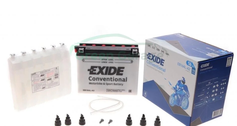 Аккумулятор 16Ah-12v Exide (EB16AL-A2) (205х70х162) R, EN175 EXIDE EB16ALA2 (фото 1)