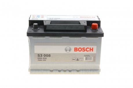 Акумулятор 70Ah-12v (S3008) (278x175x190),R,EN640 BOSCH 0 092 S30 080