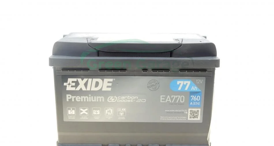 Акумулятор 77Ah-12v Exide PREMIUM (278х175х190), R, EN760 EXIDE EA770 (фото 1)