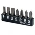Набір біт 1/4" 7од. (SL: 4*0.5, 5.5*1, 6.5*1.2; PH1, PH2; PZ1, PZ2) TOPTUL GAAV0704
