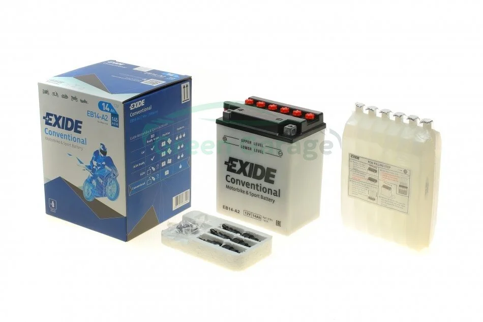 Аккумулятор 14Ah-12v Exide (EB14-A2) (134х89х166) L, EN145 EXIDE EB14A2 (фото 1)