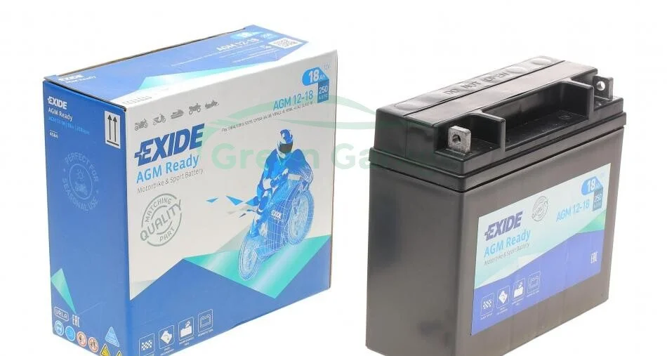 Аккумулятор 18Ah-12v Exide AGM (180х75х165),R,EN250 EXIDE AGM1218 (фото 1)