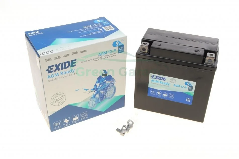 Аккумулятор 9Ah-12v Exide AGM (135х75х139),L,EN120 EXIDE AGM129 (фото 1)
