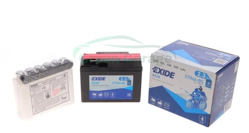 Аккумулятор 2,3Ah-12v Exide AGM (ETR4A-BS) (113х48х85) R, EN35 EXIDE ETR4ABS (фото 1)