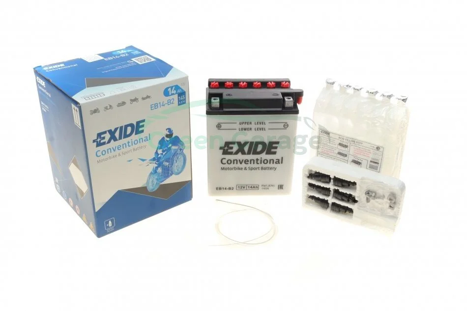 Аккумулятор 14Ah-12v Exide (EB14-B2) (134х89х166) L, EN145 EXIDE EB14B2 (фото 1)