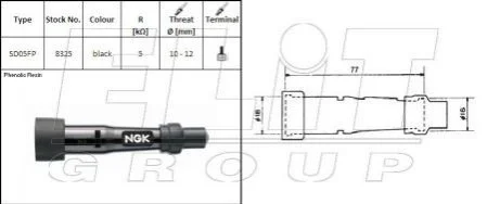 Кришка свічки запалювання NGK SD05FP
