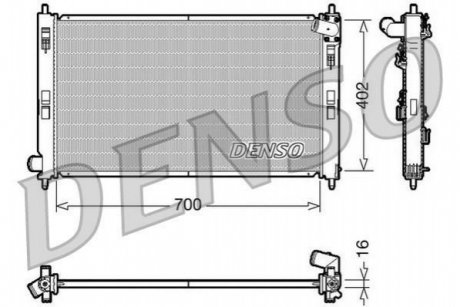 Радіатор, охолодження двигуна DENSO DRM45023