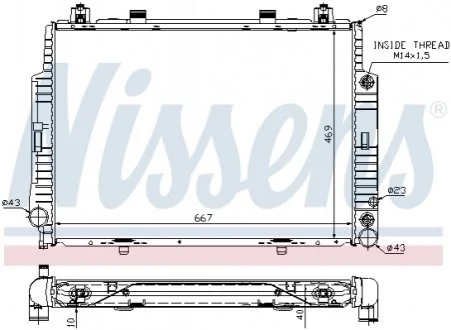 Радиатор охлаждения MERCEDES S-CLASS W140 (91-) (пр-во Nissens) NISSENS 62716A