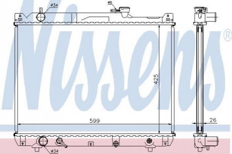 Радіатор, охолодження двигуна NISSENS 64194A