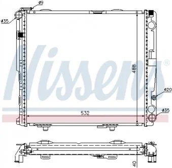Радиатор охлаждения MERCEDES E-CLASS W 124 (84-) (пр-во Nissens) NISSENS 62696A