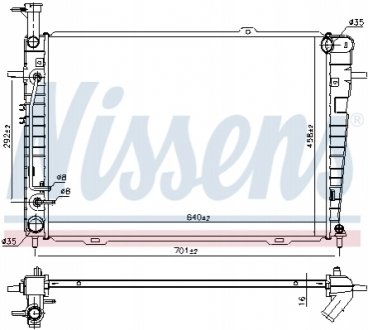 Радиатор охлаждения HYUNDAI TUCSON (JM) (04-) AT NISSENS 675015