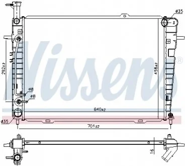Радиатор охлаждения HYUNDAI TUCSON (JM) (04-) AT (пр-во Nissens) NISSENS 675015
