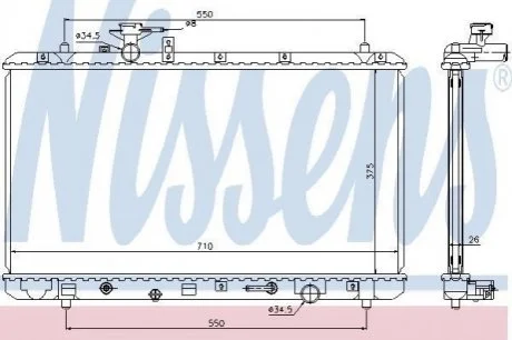 Радиатор oxлождения SUZUKI SX4 (EY, GY) (06-) 2.0 i 16V (пр-во Nissens) NISSENS 64205