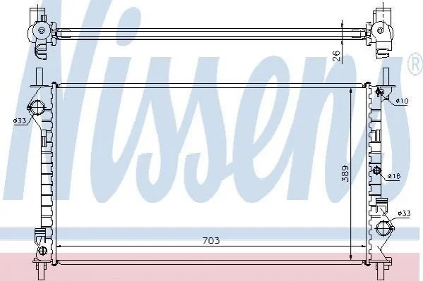 Радиатор, 1.8TD, (+AC), 90PS, (703x389x26) NISSENS 62021A (фото 1)