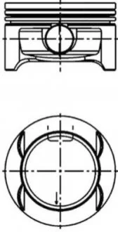 Поршень з кільцями OPEL 73.9 ASTRA H Z14XEP (вир-во KS) KOLBENSCHMIDT 40386620
