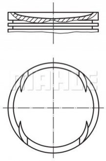 Поршень з кільцями VAG 77,01 1.4i 16V 97- (Mahle) MAHLE / KNECHT 0308902