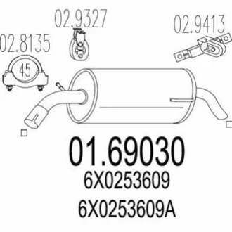 Глушник вихлопних газів (кінцевий) MTS 01.69030