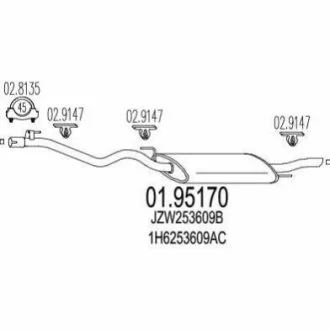Глушник вихлопних газів (кінцевий) MTS 01.95170