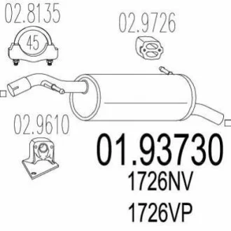 Глушник вихлопних газів (кінцевий) MTS 01.93730
