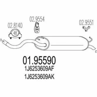 Глушник вихлопних газів (кінцевий) MTS 01.95590