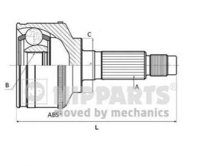 ШРКШ зовн. передн. з кільцем ABS Toyota Camry Solara 3.0 01-08 NIPPARTS N2822150 (фото 1)