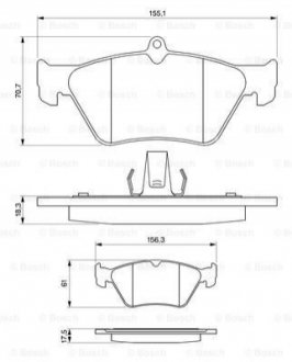 Гальмівні колодки дискові BOSCH 0986461129