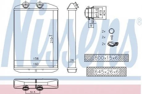 Радиатор печки NISSAN NV400/ RENAULT MASTER (пр-во Nissens) NISSENS 73344