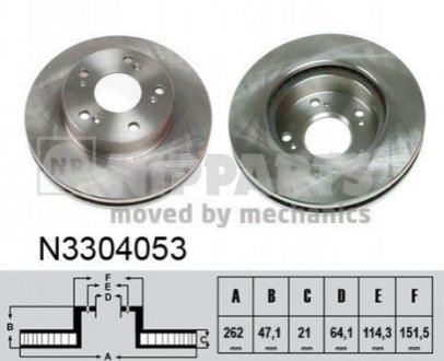 Гальмівний диск NIPPARTS N3304053