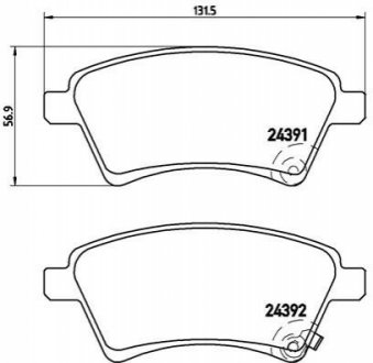 Гальмівні колодки дискові BREMBO P23 105 (фото 1)