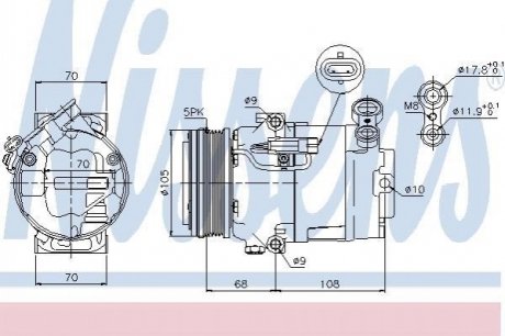 Компресор кондицiонера NISSENS 89050