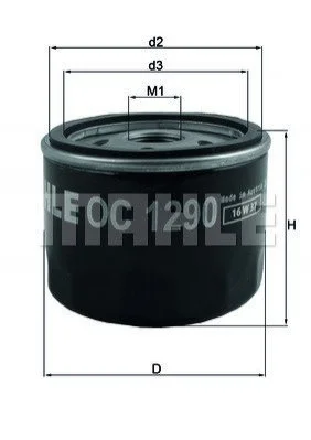 Масляний фiльтр MAHLE / KNECHT OC1290 (фото 1)