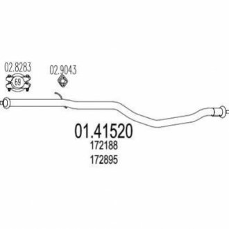 Проміжна труба вихл. системи MTS 01.41520 (фото 1)