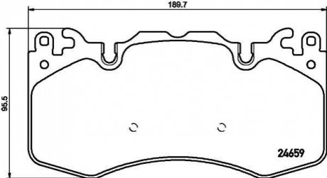 Гальмівні колодки дискові передні Land Rover Range Rover III 09-, Range Rover Sport 09- HELLA 8DB 355 016-151