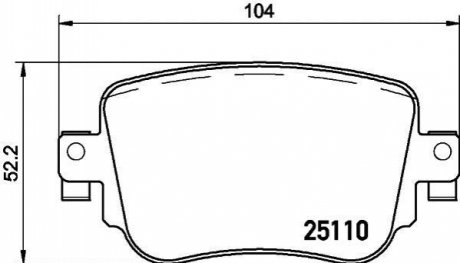 Гальмівні колодки зад. VAG A1/Q3/Skoda Octavia/Caddy IV/Sharan 2012- HELLA 8DB 355 021-291