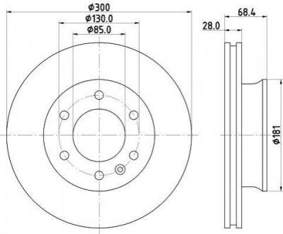 Диск гальмівний перед. 300X28 DB Sprinter 06- HELLA 8DD 355 117-621