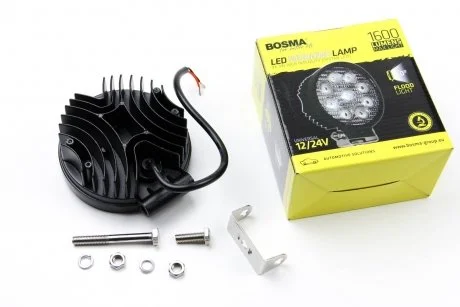ДодатковаФара WORK LED LAMP 12/24V 9XLED EPISTAR 3W 1600 LM 60° розсіяний луч, кругла (1 шт) BOSMA 6094