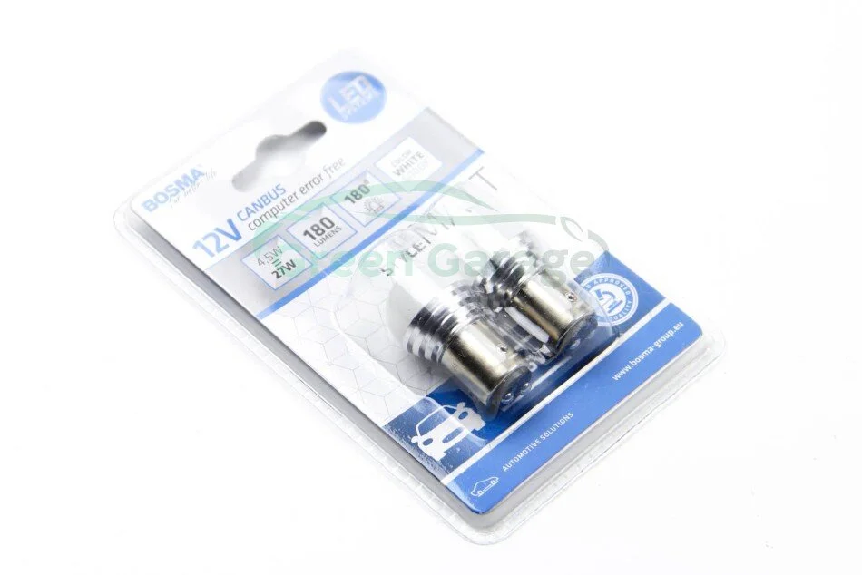 Автолампа BAY15D LED 12V 9XSMD 2835 LED WHITE MAT (2 шт) BOSMA 5066 (фото 1)