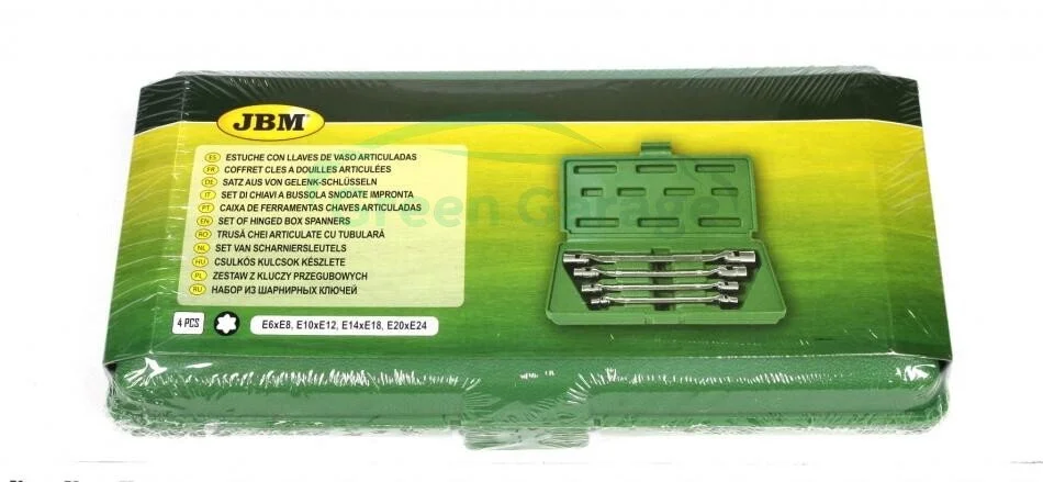 Набор ключей шарнирных Torx (4 шт) (Е6хЕ8/Е10хЕ12/Е14хЕ18/Е20хЕ24) JBM 50622 (фото 1)
