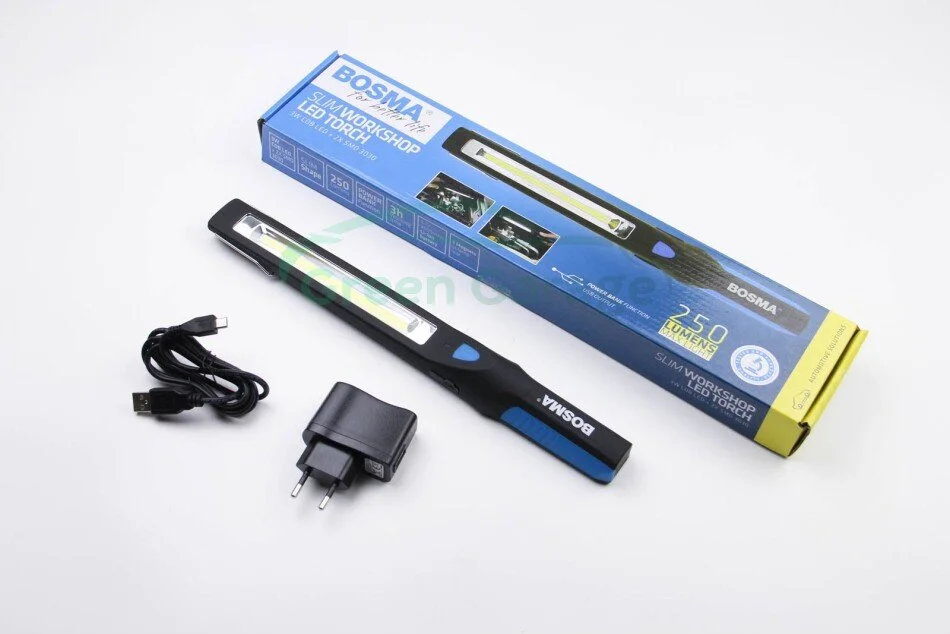 Ліхтарик LED SLIM TORCH 250Lm 3W COB LED + 2 x SMD 3030 BOSMA 6162 (фото 1)