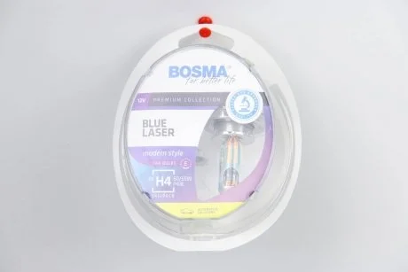 Автолампа H4 BLUE LASER 12V 60/55W P43T Упаковка 2шт BOSMA 3684
