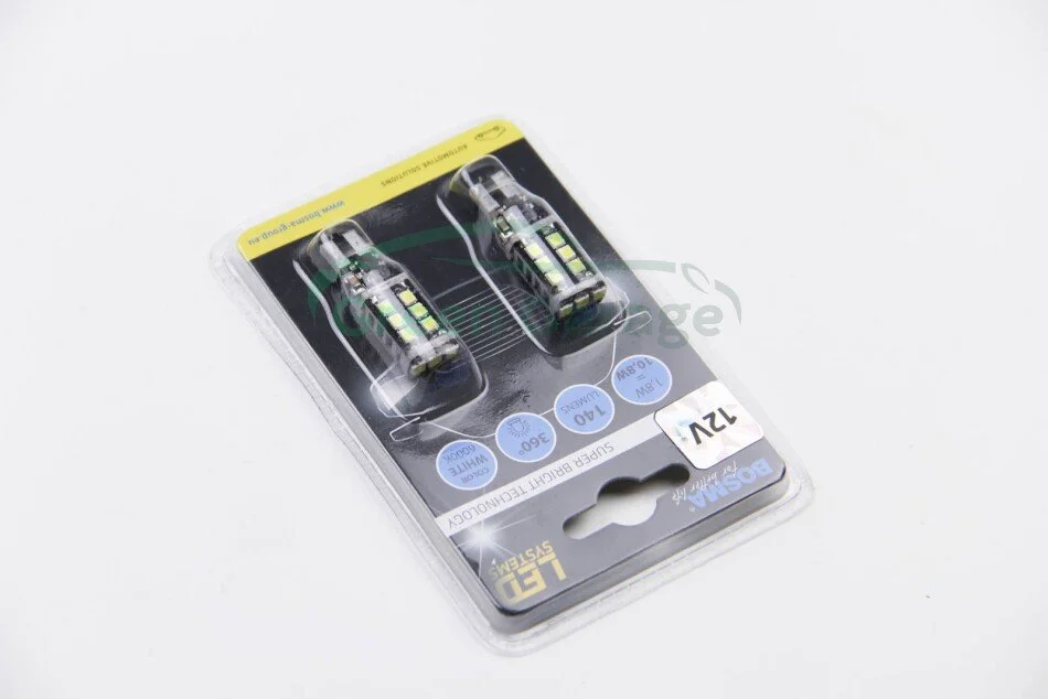 Автолампа T15 LED 12V 15xSMD 3528 LED WHITE (2 шт) BOSMA 4250 (фото 1)