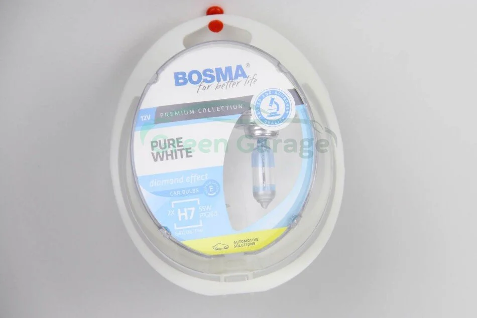 Автолампа H7 PURE WHITE 12V 55W PX26D Упаковка 2шт BOSMA 8894 (фото 1)