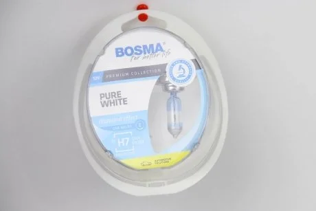 Автолампа H7 PURE WHITE 12V 55W PX26D Упаковка 2шт BOSMA 8894