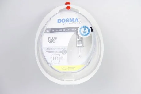 Автолампа H1 PLUS 50% 12V 55W P14,5S Упаковка 2шт BOSMA 4070