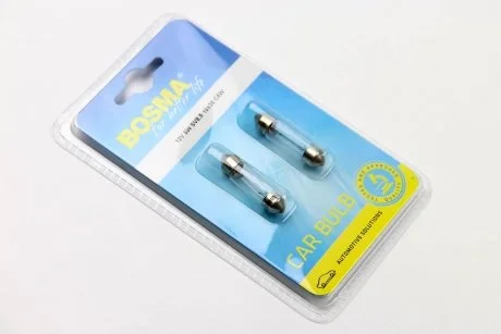 Автолампа SV8,5 12V 5W 10X36 C5W BLISTER (2 шт) BOSMA 1680B